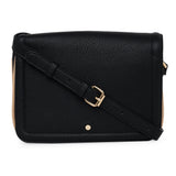 Accessorize London Women'S Faux Leather Black Tara Triple Compartment Sling Bag