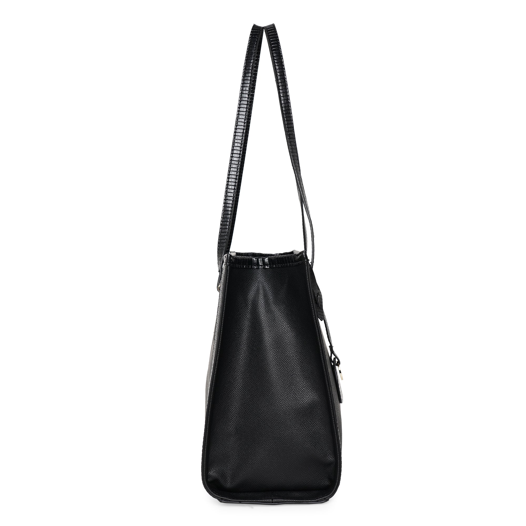 All Day Tote Bag  Black Leather  Brandless