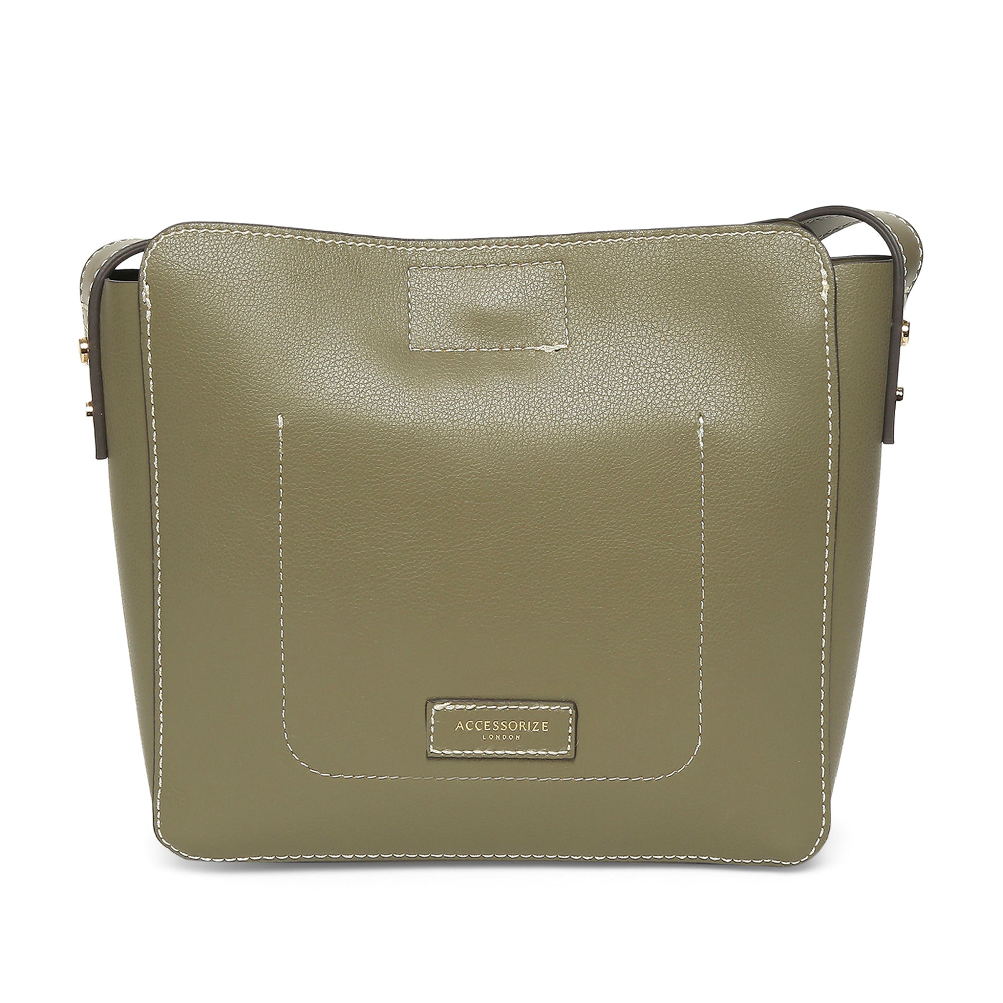 PRADA Cleo Patent Leather Shoulder Bag - Beige Khaki