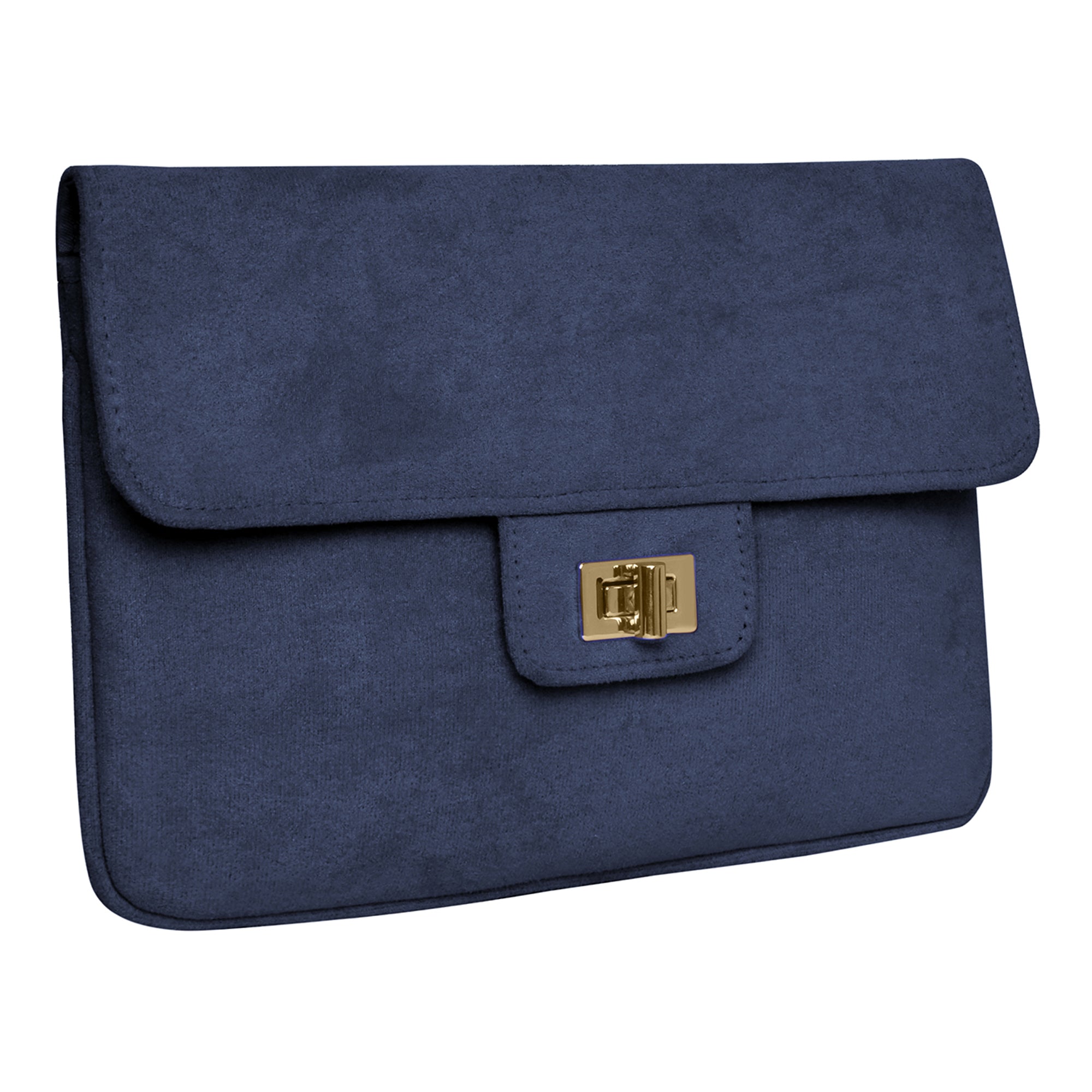 Accessorize London Women'S New Navy Suedette Lock Party Clutch