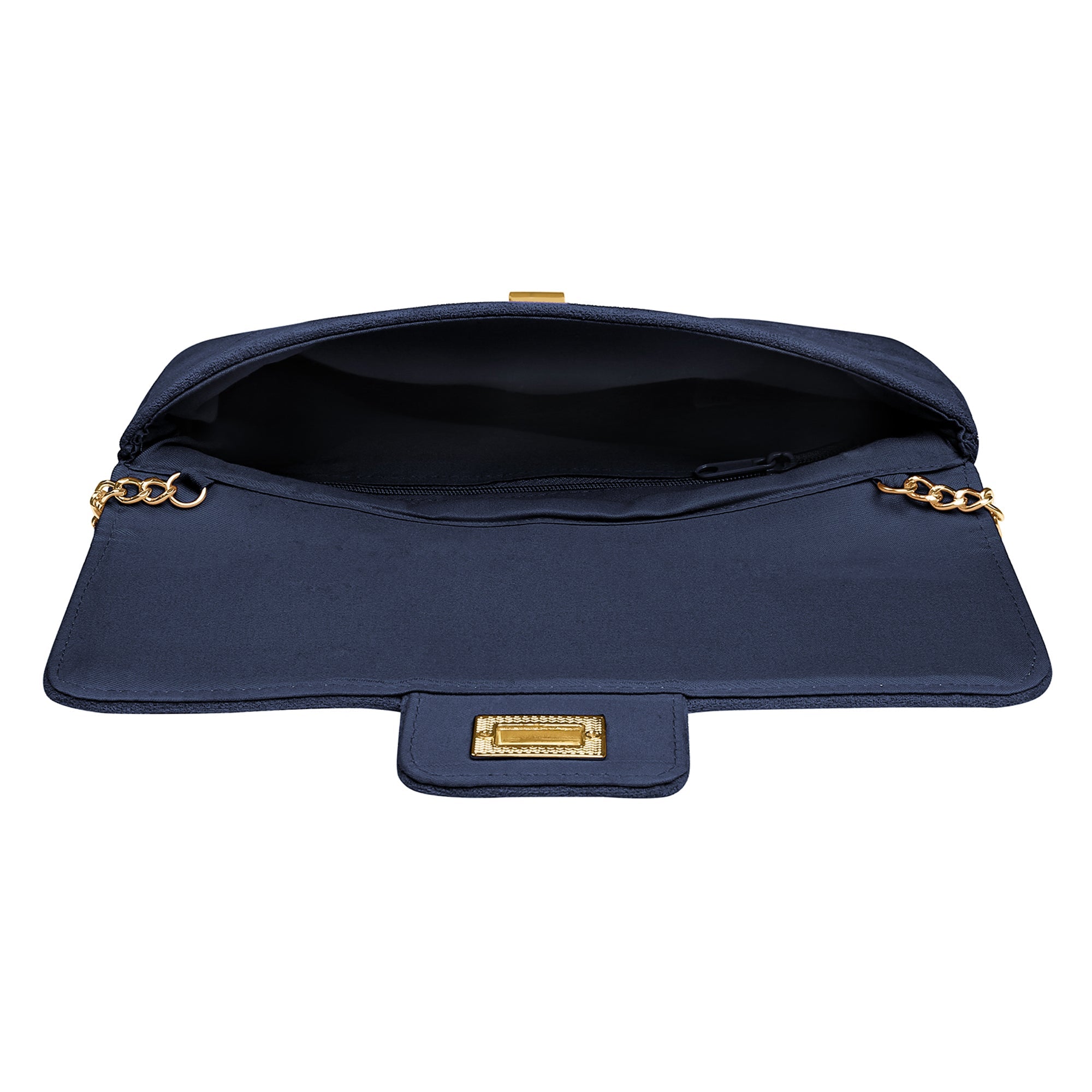 Accessorize London Women'S New Navy Suedette Lock Party Clutch