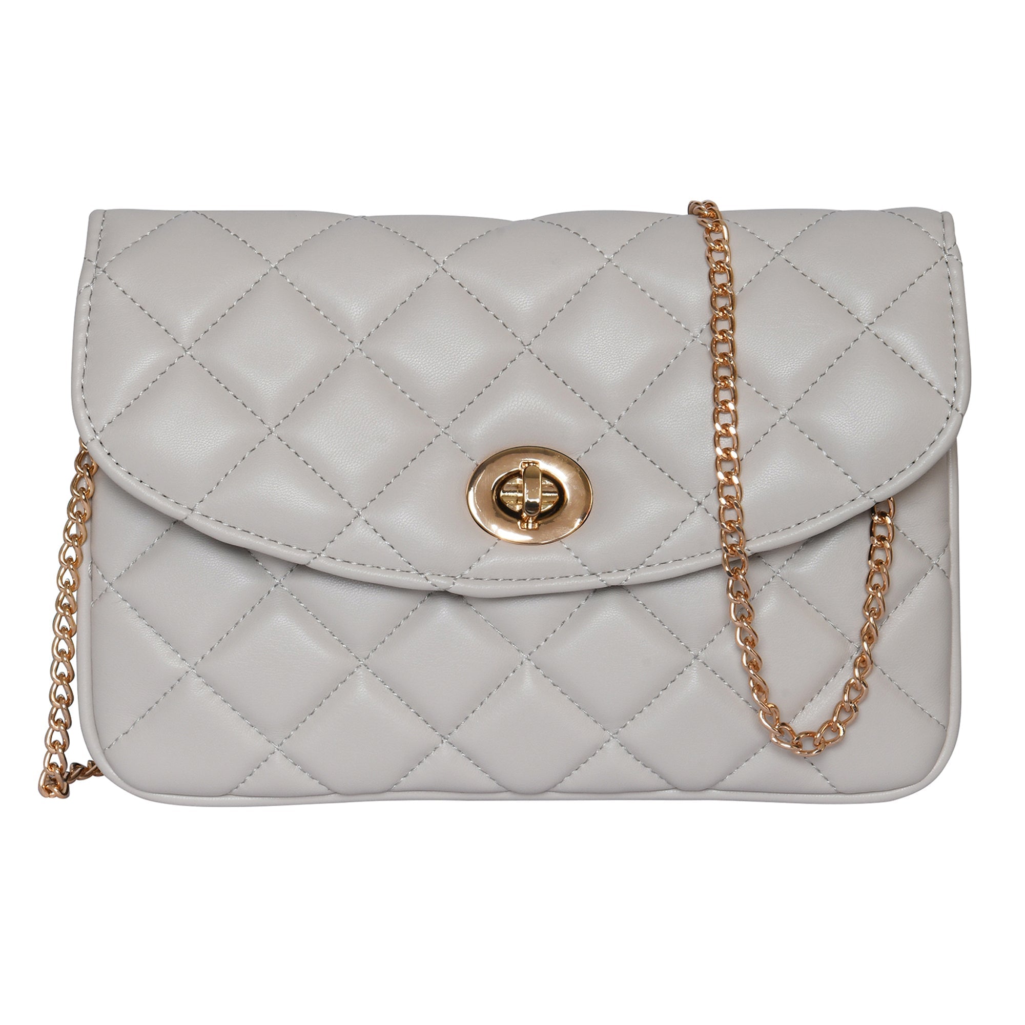 Accessorize London Women's Cream Quilted Clutch