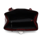 Accessorize London Women's Faux Leather Maroon Carolina Handheld Satchel Bag