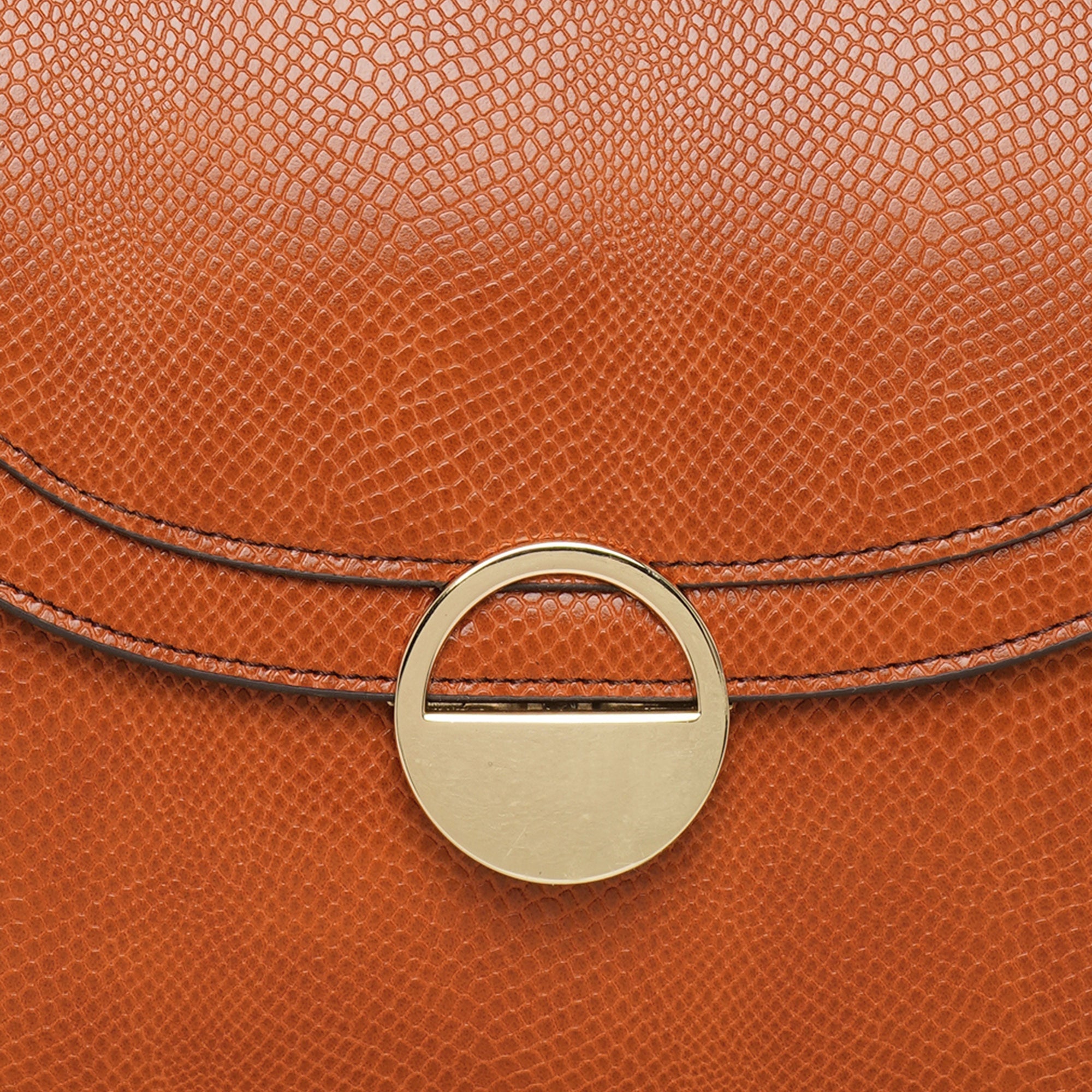 Accessorize London Women's Faux Leather Orange Croc Trim Shoulder Sling Bag