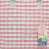 Accessorize London Women's Pure Cotton Pink Slogan Printed Kia Bag