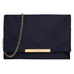 Accessorize London Women's Blue Satin Foldover Clutch