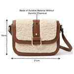 Accessorize London Women's Faux Leather Cream Chloe Faux Shearling Sling Bag
