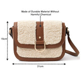 Accessorize London Women's Faux Leather Cream Chloe Faux Shearling Sling Bag