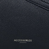 Accessorize London Women's Faux Leather Black Sofia Suedette Xbody Sling Bag