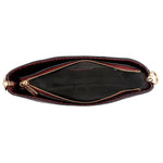 Accessorize London Women's Faux Leather Croc Roxanne Baguette Shoulder Bag - Burgundy