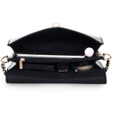Accessorize London Women's Amelia Patent Black Sling Bag