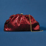 Accessorize London Women's Red Sasha Sequin Clutch