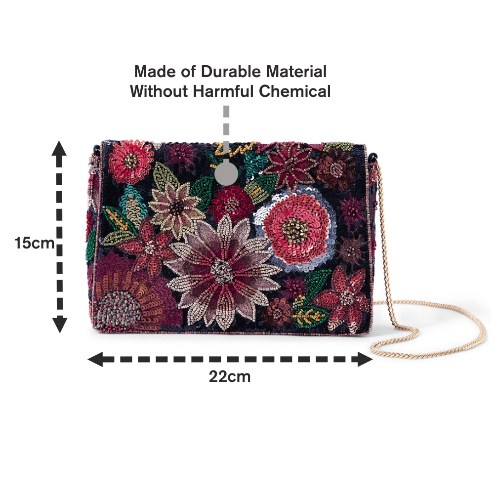 Accessorize London Women's Multi Willow Beaded Floral Clutch