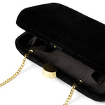 Accessorize London Women's Black Velvet Hardcase Clutch