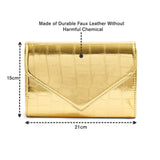 Accessorize London Women's Gold Milly Croc Clutch Bag
