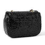 Accessorize London Women's Sequin Mini Chain Sling Bag-Black