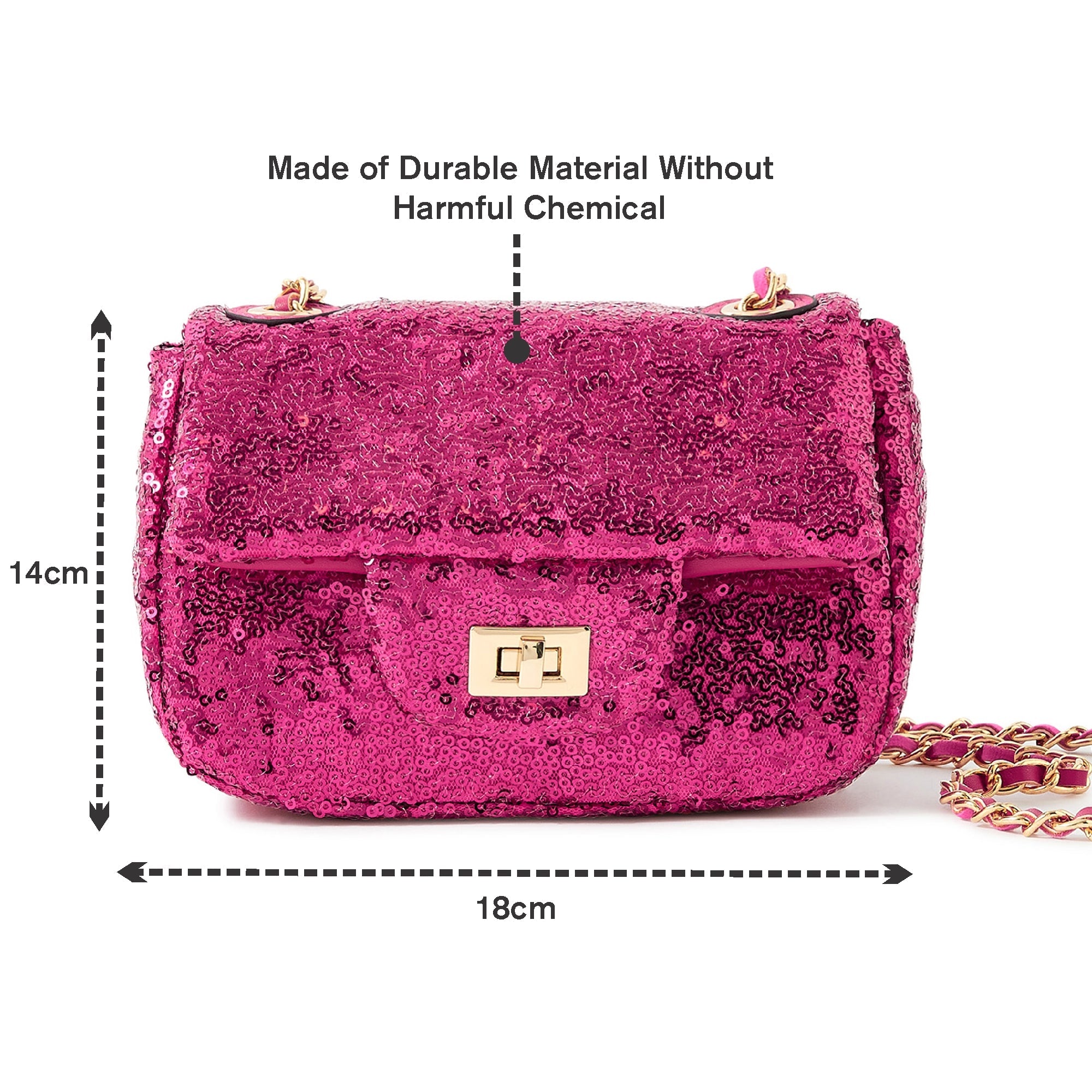 Accessorize London Women's Sequin Mini Chain Sling Bag-Pink