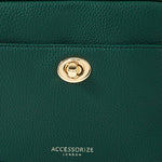 Accessorize London Women's Faux Leather Green Cara Crossbody Sling Bag