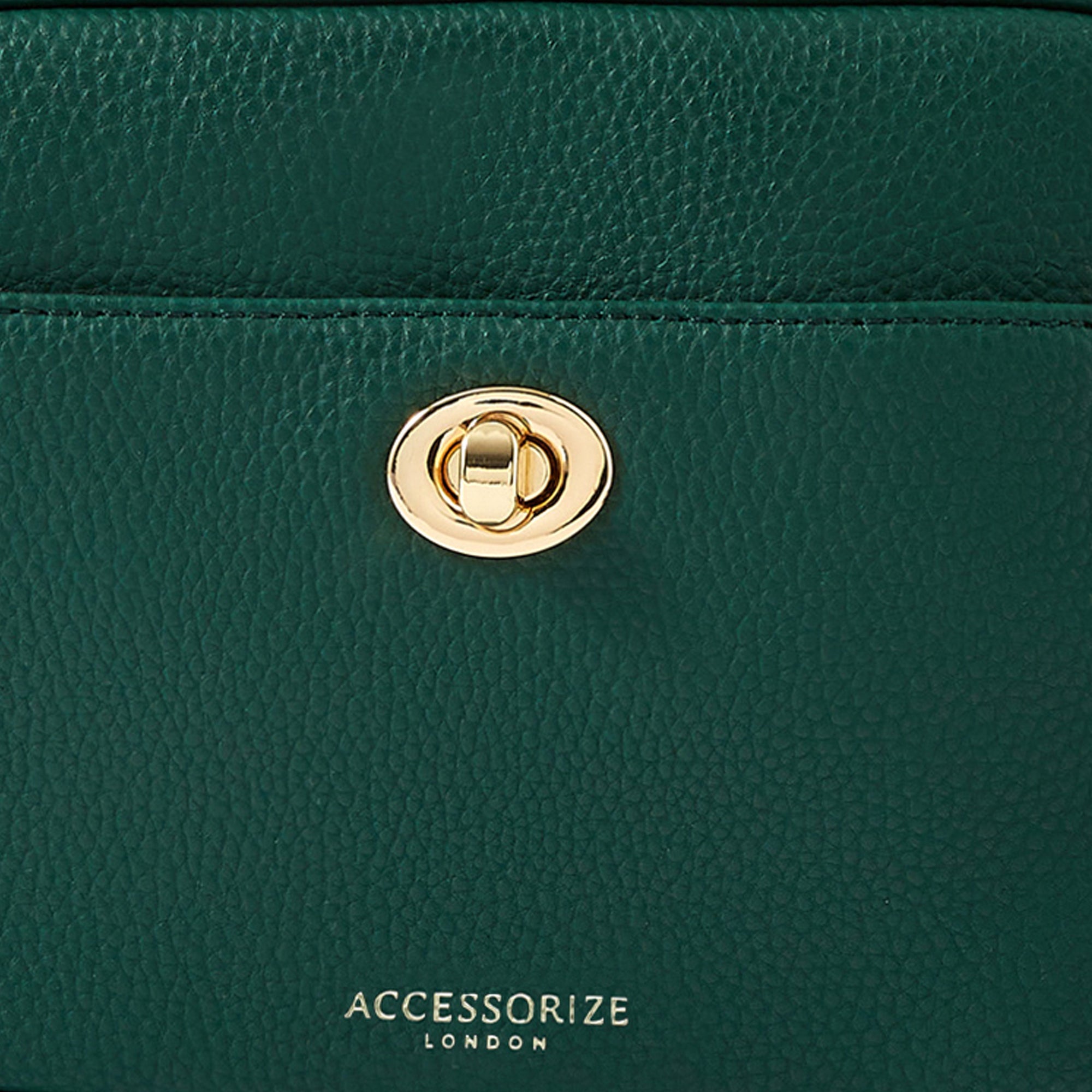 Accessorize London Women's Faux Leather Green Cara Crossbody Sling Bag