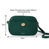 Accessorize London Women's Faux Leather Green Cara Crossbody Sling Bag