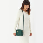 Accessorize London Women's Faux Leather Green Cara Crossbody Sling Bag