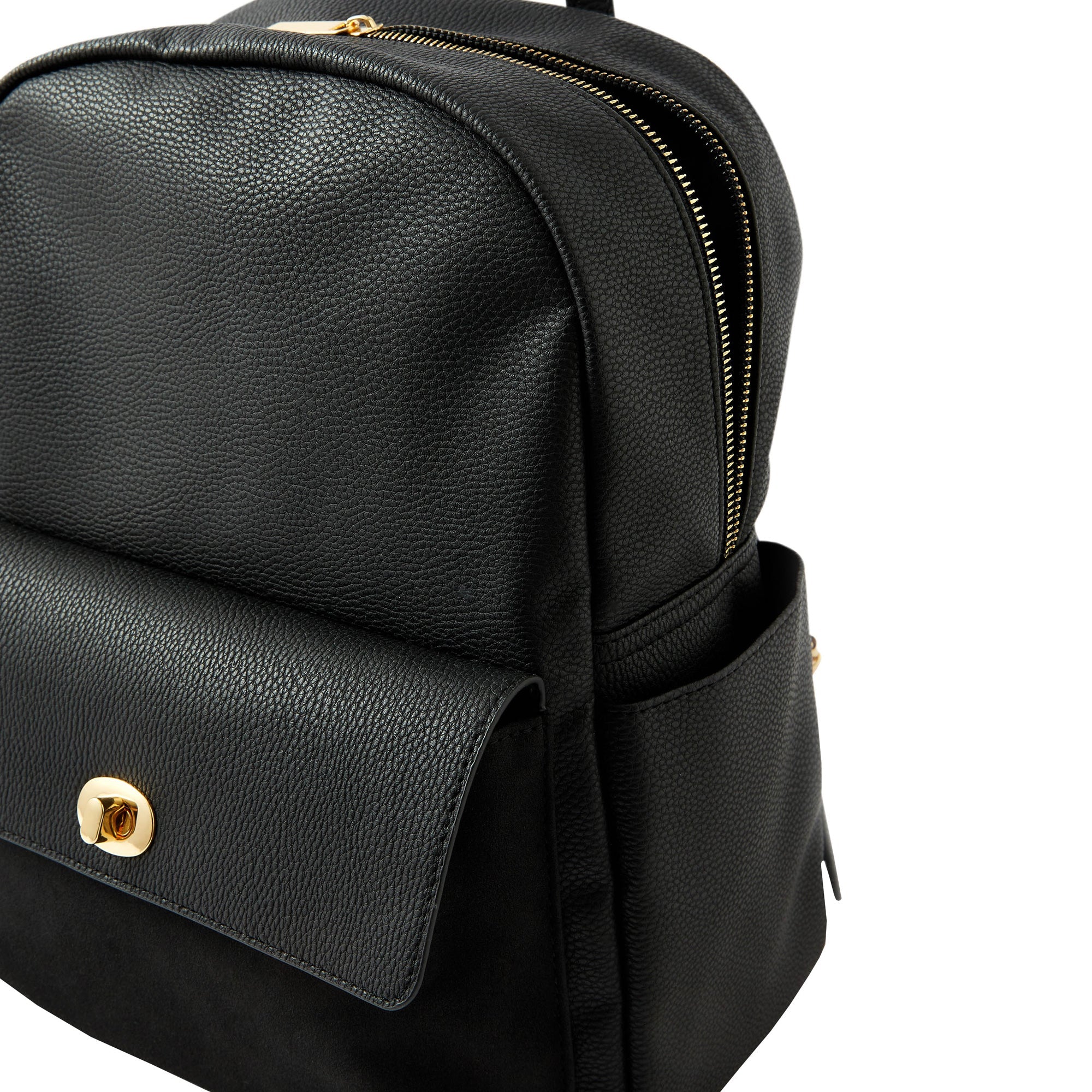 Accessorize London Women's Faux Leather Black Anna Backpack