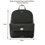 Accessorize London Women's Faux Leather Black Anna Backpack