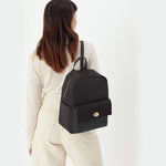 Accessorize London Women's Faux Leather Black Anna Backpack