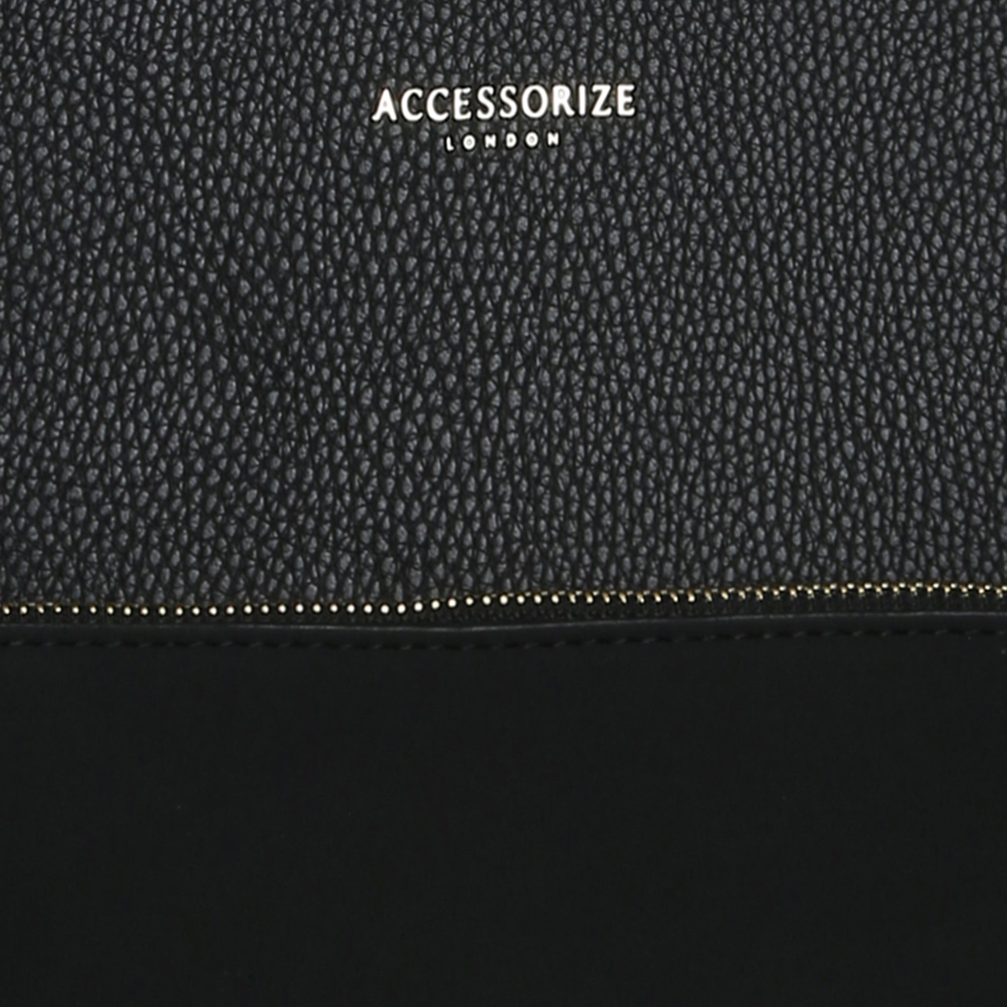 Accessorize London Women's Faux Leather Black Eleanor Tote Bag