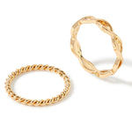Accessorize London Women'S Gold Set Of 2 Textured Skinny Ring Pack- Medium