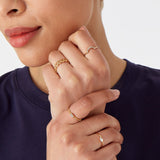Accessorize London Women's crystal Super Classics Set of 6 Crystal Pearl Ring pack-Small