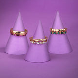Accessorize London Women's Willoe 6 set of Gems & Pearls Rings-Small