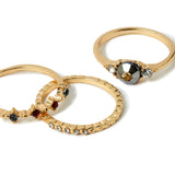 Accessorize London Women's Pack of 3 Trilogy Stacking Set-Medium