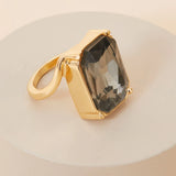Accessorize London Women's Emerald Cut Statement Ring-Medium