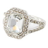 Accessorize London Women's Silver Statement Crystal Ring