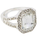 Accessorize London Women's Silver Statement Crystal Ring