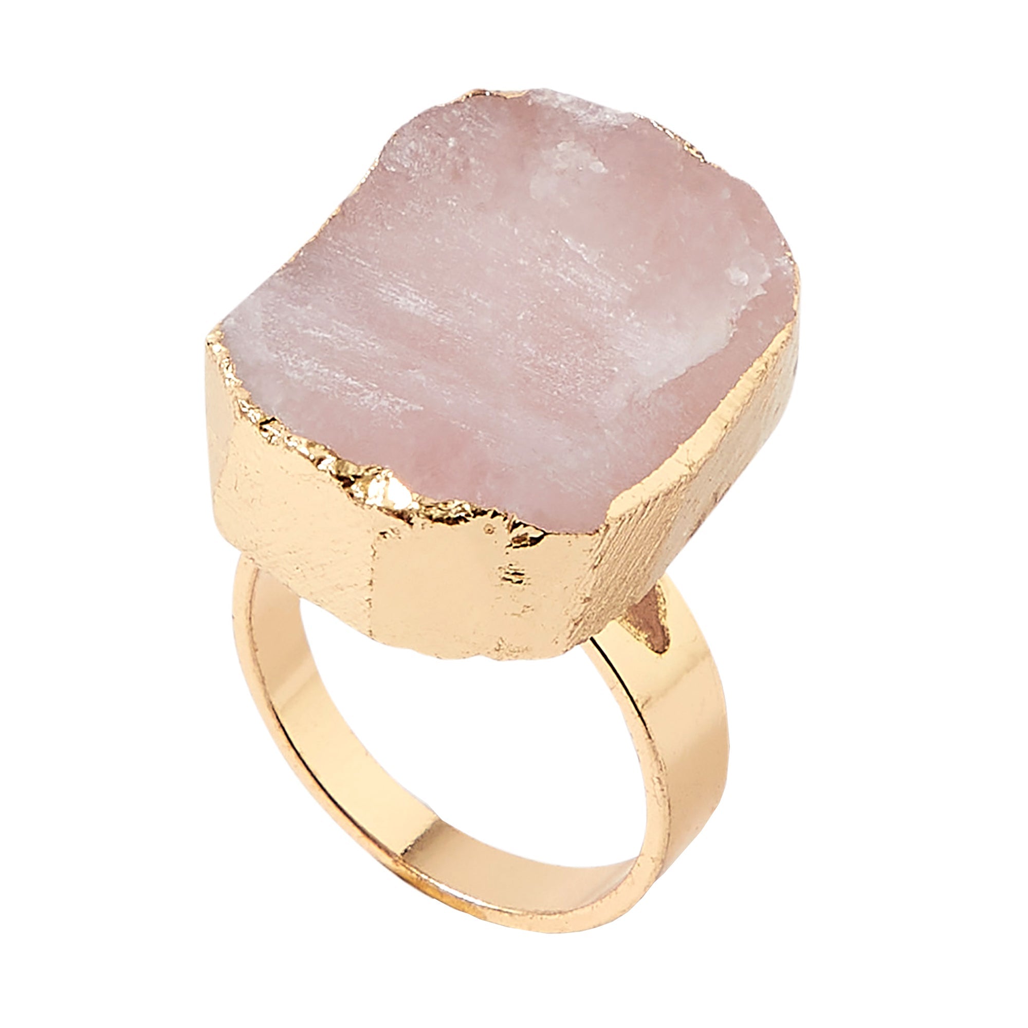 Accessorize London Women'S Pink Celestial Raw Cut Stone Statement Ring- Small