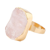 Accessorize London Women'S Pink Celestial Raw Cut Stone Statement Ring- Small