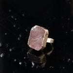 Accessorize London Women'S Pink Celestial Raw Cut Stone Statement Ring- Small