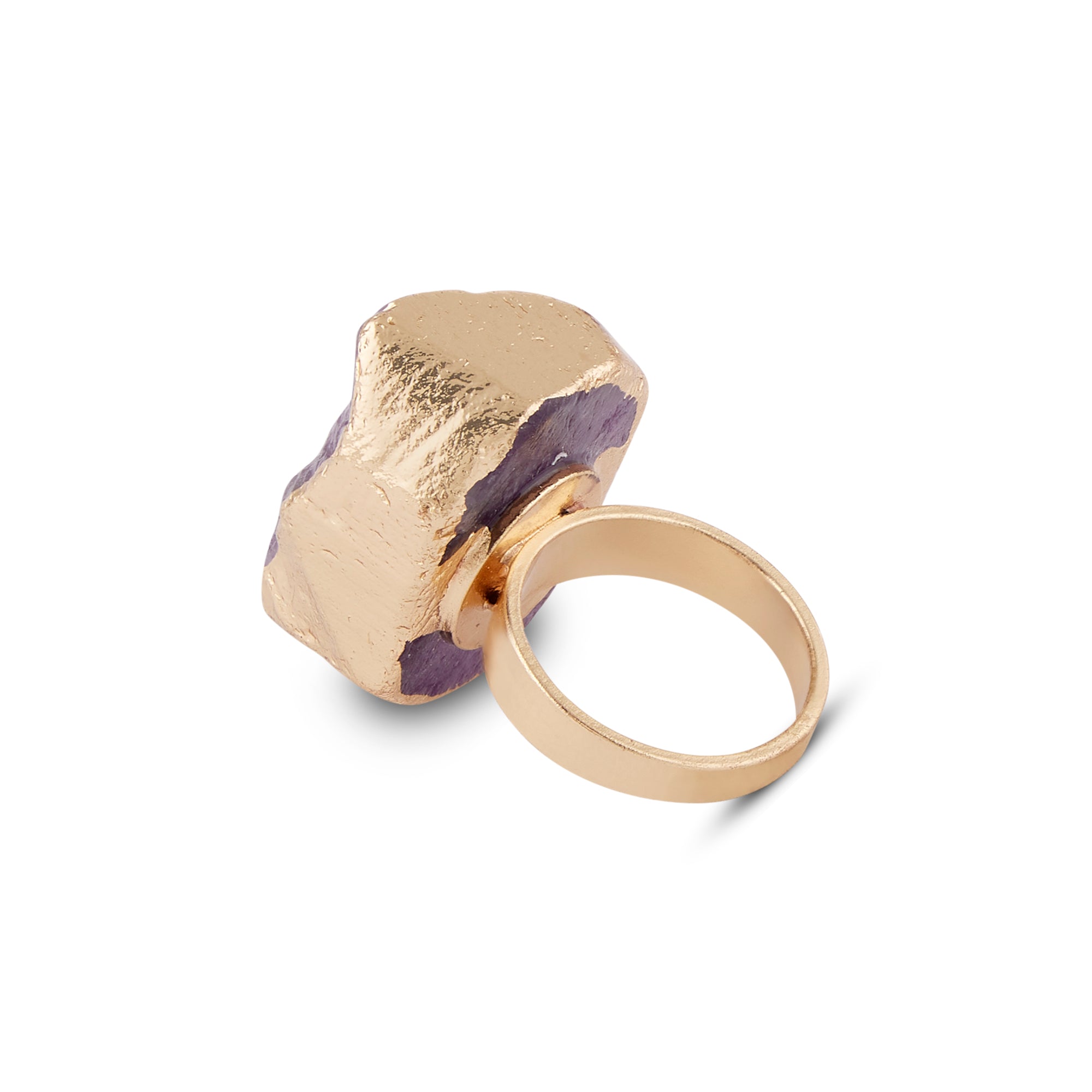 Accessorize London Women's purple Celestial Raw Cut Stone Statement Ring-Small