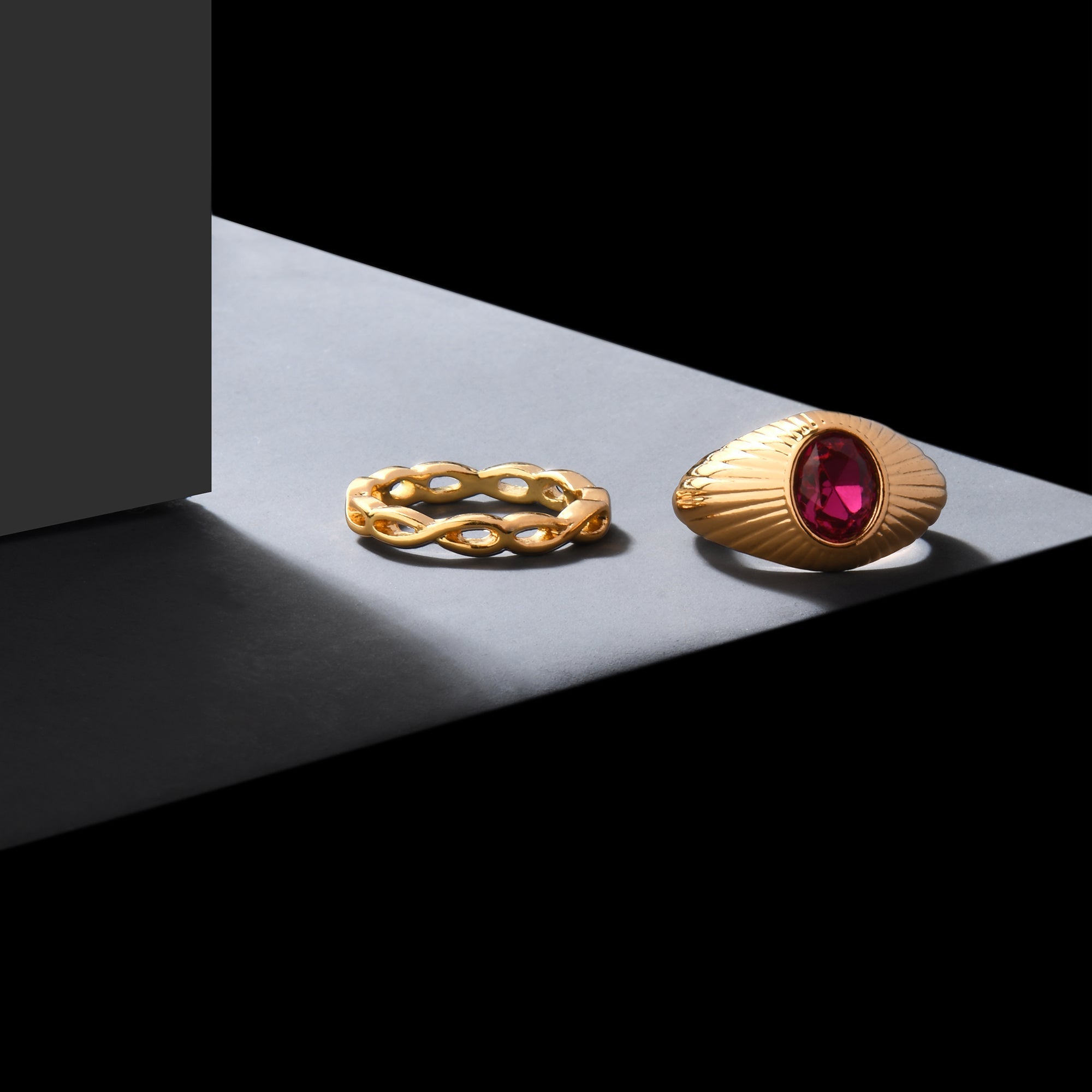 Accessorize London Women's Pink 90S Flashback Set of 2 Diamante Signt Ring Pack Small