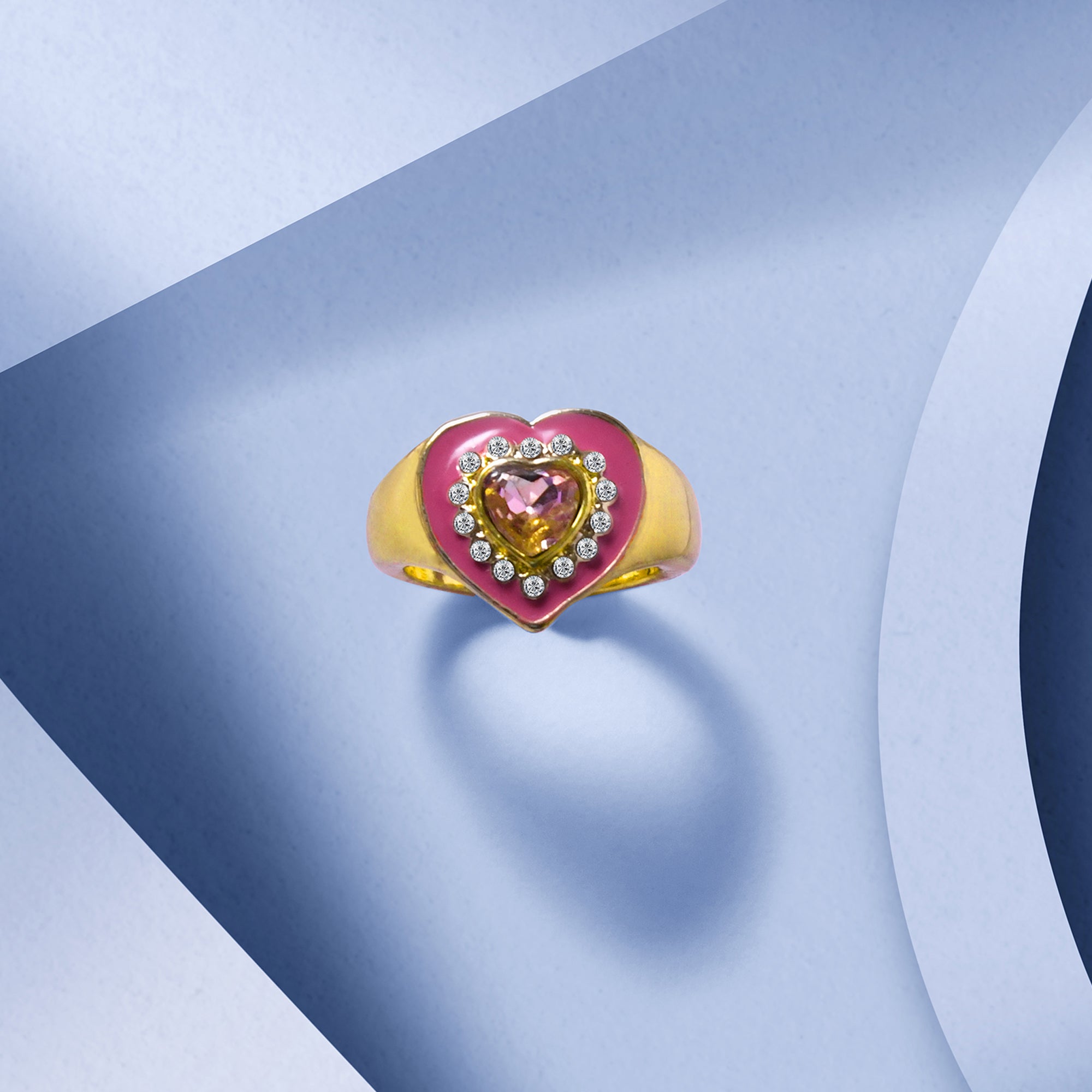 Accessorize London Women's purple 90S Flashback Heart Signet Ring Medium