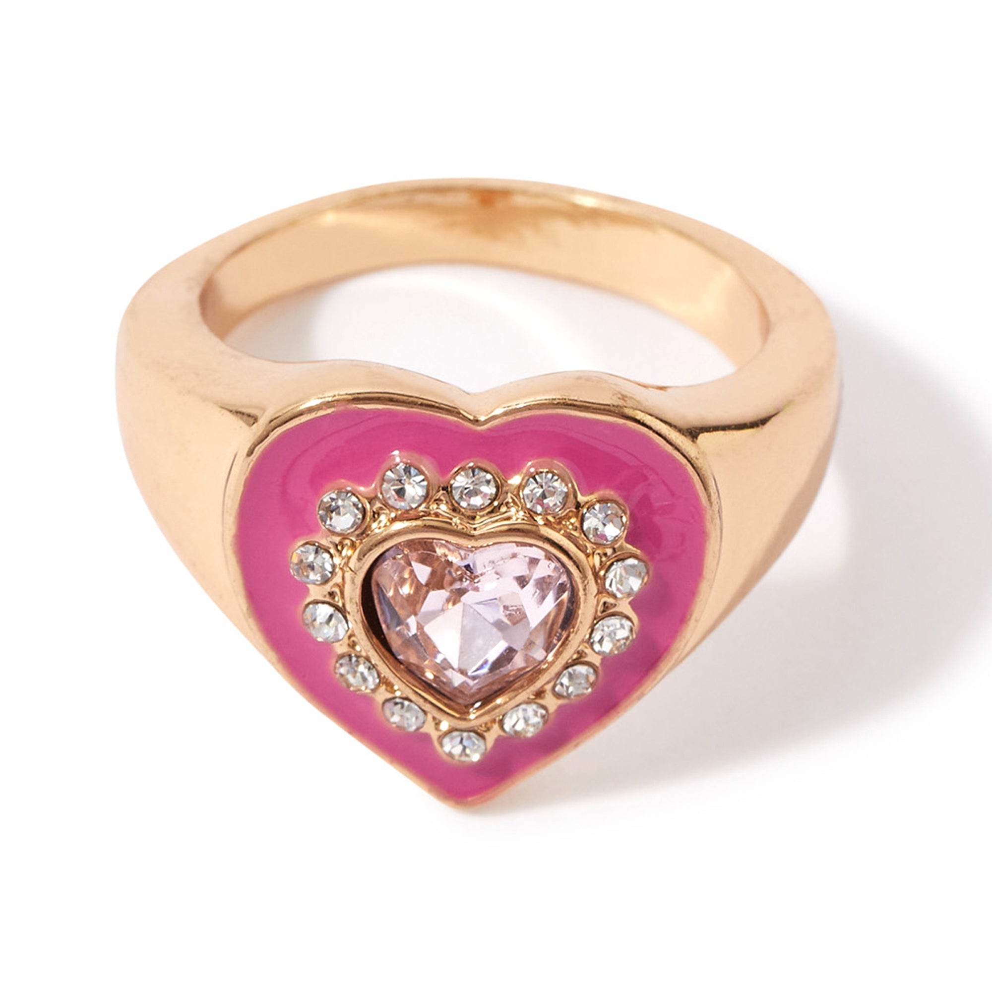 Accessorize London Women's purple 90S Flashback Heart Signet Ring Medium