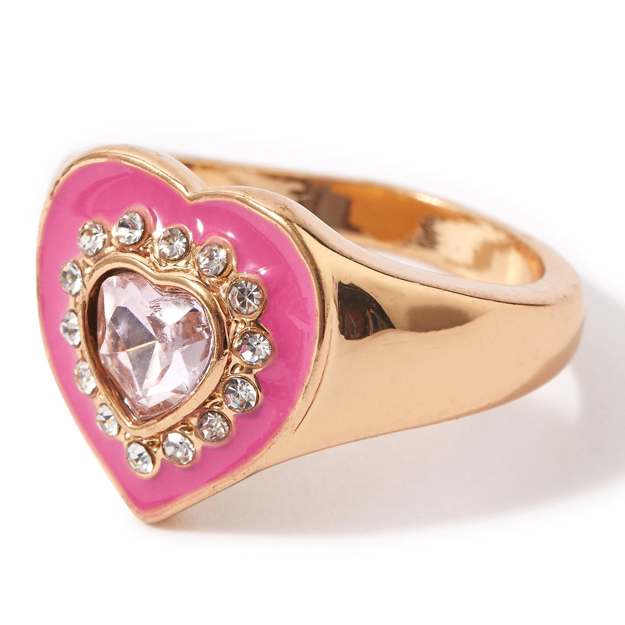 Accessorize London Women's purple 90S Flashback Heart Signet Ring Large