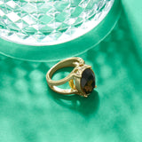 Accessorize London Women's orange Amber Statement Cocktail Ring-Small