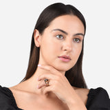 Accessorize London Women's orange Amber Statement Cocktail Ring-Large