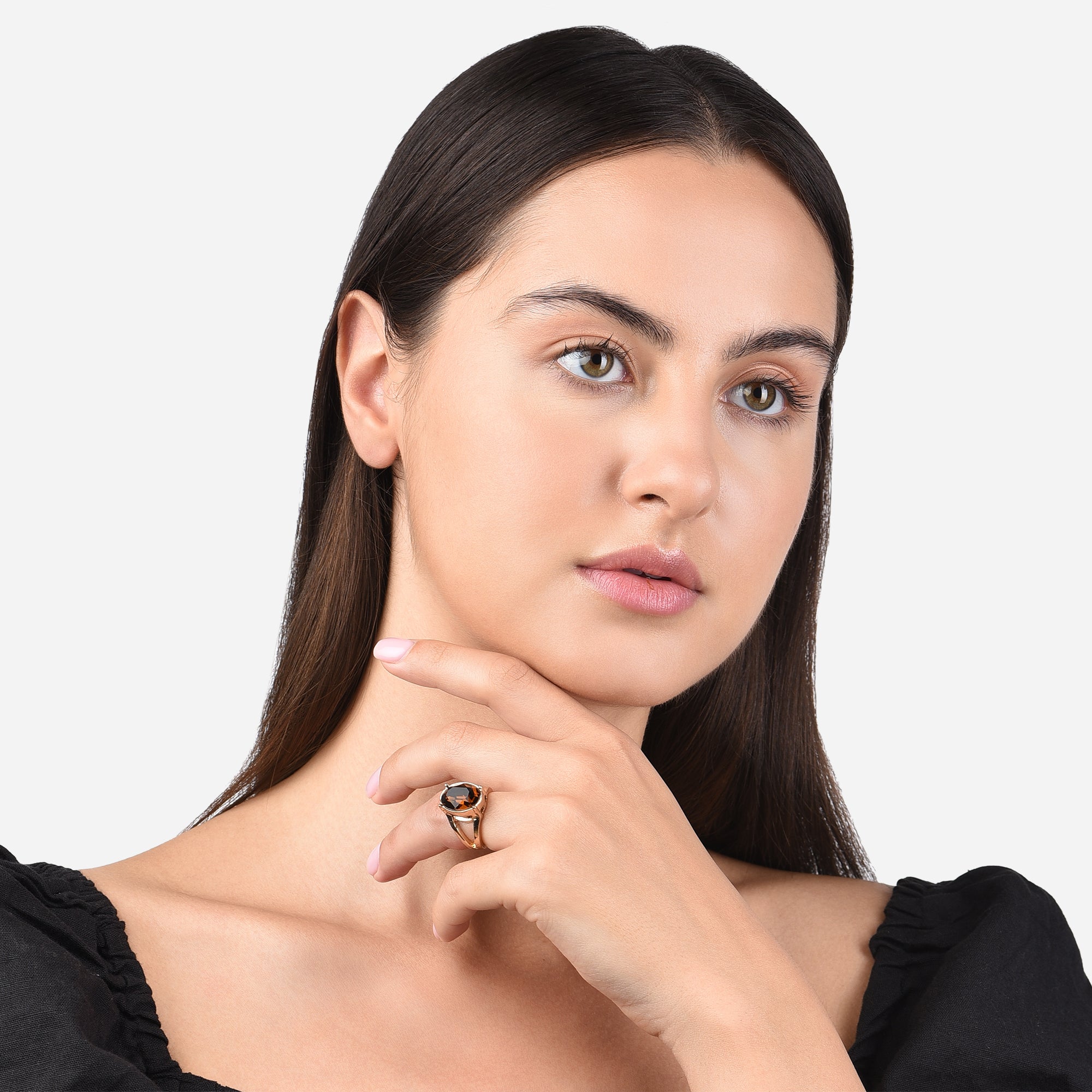 Accessorize London Women's orange Amber Statement Cocktail Ring-Large