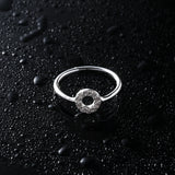 925 Pure Sterling Silver Sparkle Circle Ring For Women-Medium