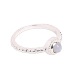 925 Pure Sterling Silver Blue Agate Ring For Women-Small