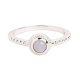 925 Pure Sterling Silver Blue Agate Ring For Women-Medium